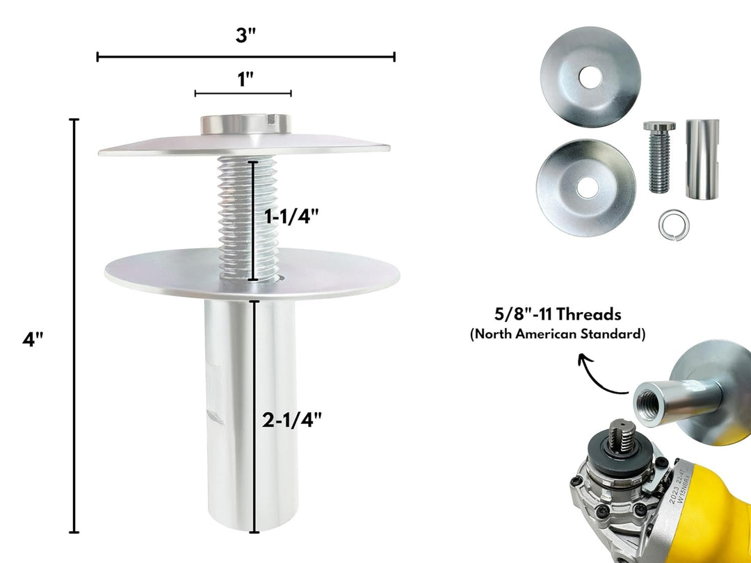 LINE10 Tools 8-inch Airway Buffing Wheel Kit with Three-Step Compound and Angle Grinder Buffer Extension Adapter for Polishing Hard Metals