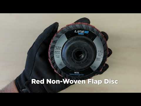 5pk Red Non-Woven Abrasive Flap Disc 4-1/2" with 5/8-11 Threaded Arbor for Angle Grinder