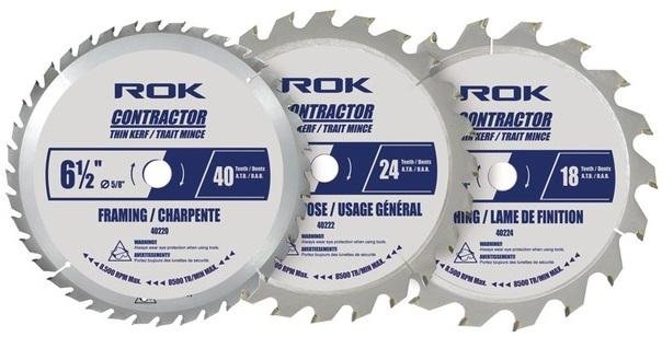 ROK 6 1/2" Cordless Circular Saw Blade Set - Thin Kerf