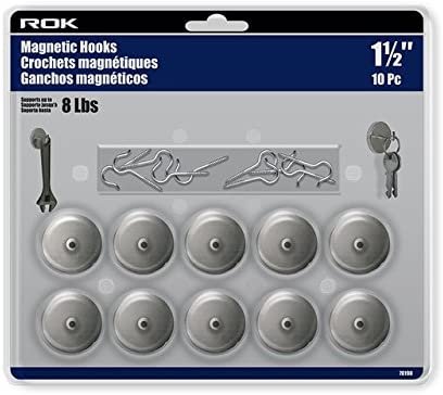 Crochets magnétiques industriels ROK 1-1/2 pouces, paquet de 10
