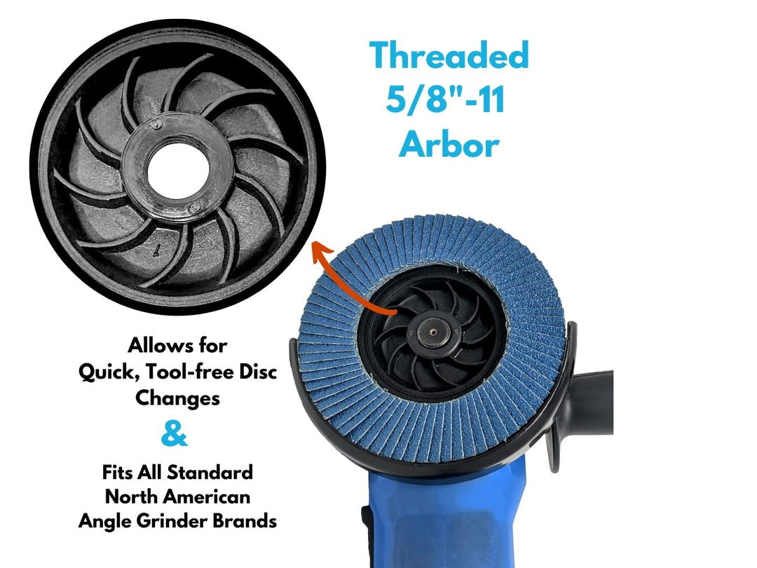 5pc Flap Discs Angle Grinder Variety Pack with 5/8-11 Threaded Arbor for Stripping, Surface Prep, Buffing, and Polishing