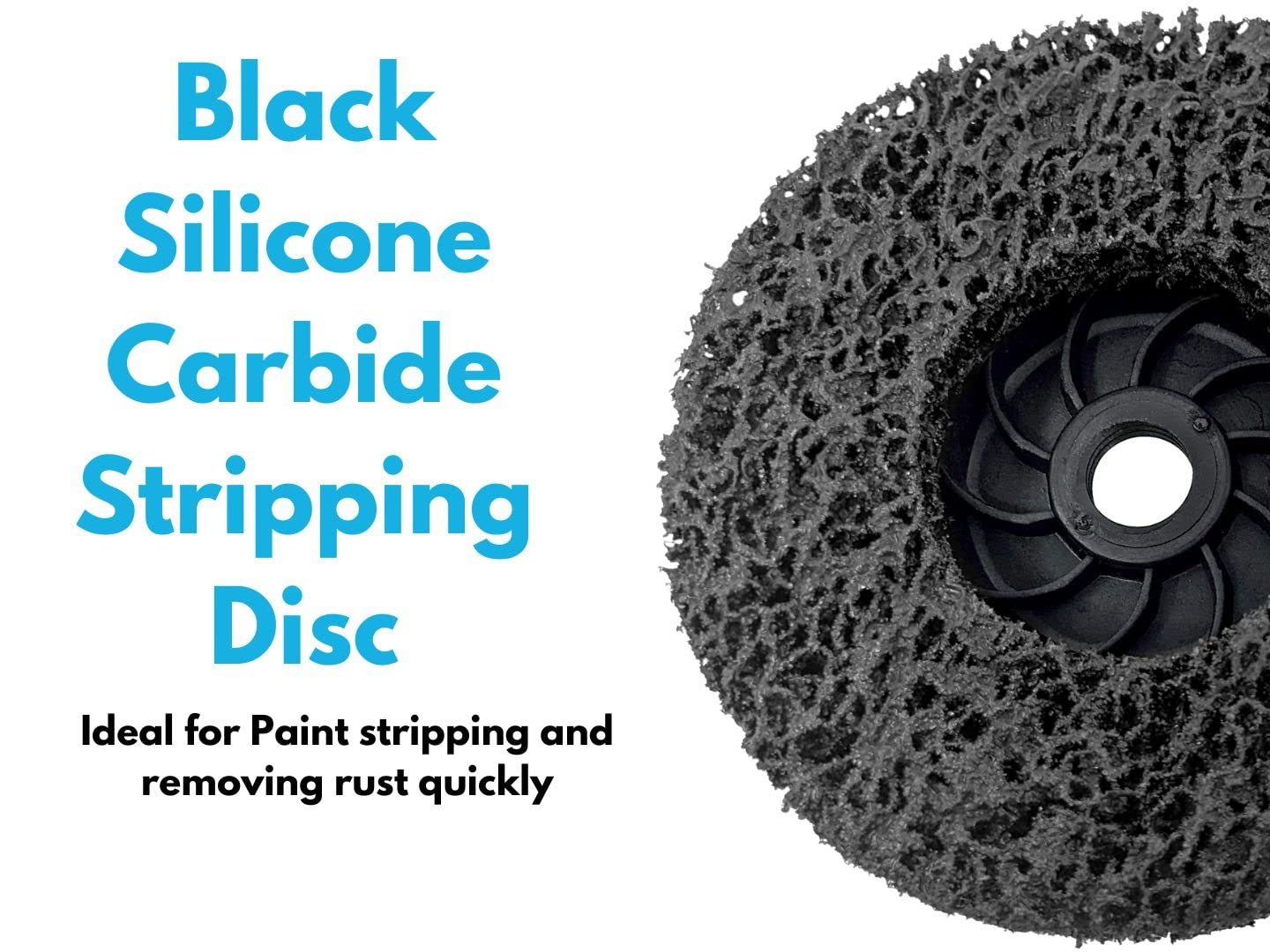4pk Black Silicone Carbide Stripping Disc 4-1/2" with 5/8-11 Threaded Arbors for Angle Grinders