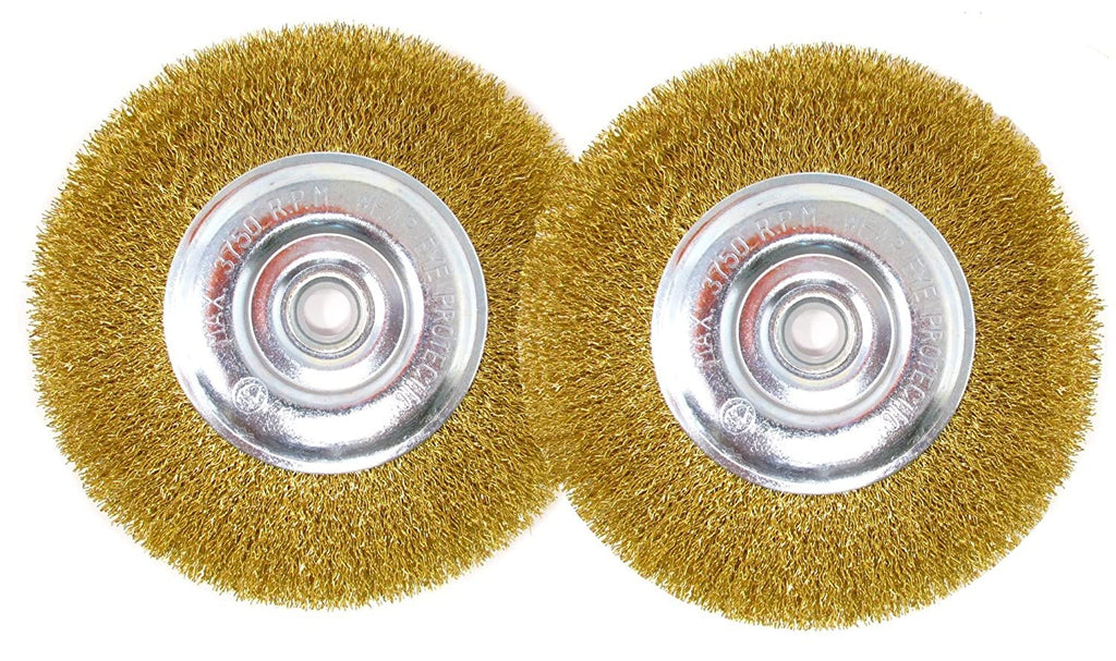 8 INCH ROUND BRASS WIRE BRUSH WHEEL FOR BENCH GRINDER | RUST/PAINT REMOVAL  