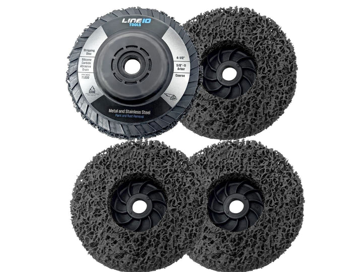 4pk Black Silicone Carbide Stripping Disc 4-1/2" with 5/8-11 Threaded Arbors for Angle Grinders