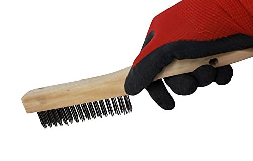 2pk Steel Wire Brush with Wood Handle, Scratch Brushes 10 in Long