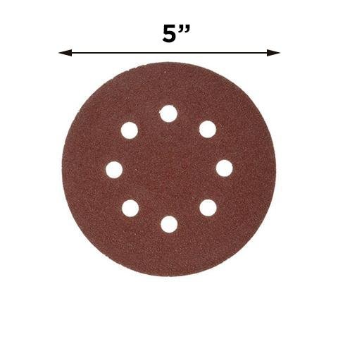 LINE10 Tools 100 Pack Sanding Discs, 100 Grit, 5 inch, 8 Holes, Hook and Loop Backing for Orbital Sanders