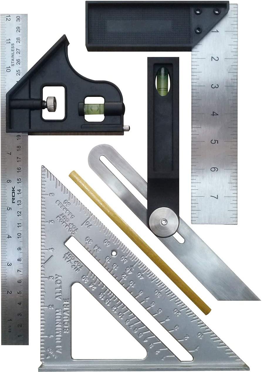 Ensemble d'outils de mesure pour le travail du bois, 5 pièces